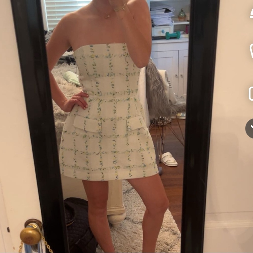 Elegant Strapless Floral Dress